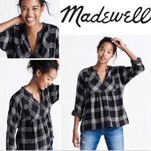 Madewell Boheme Popover Shirt Hayden Plaid size M